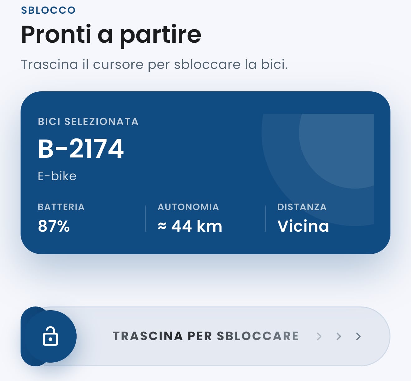 Bike sharing unlock experience and trip summary